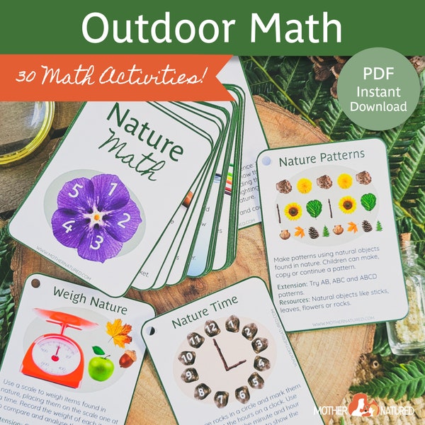 Outdoor Math Activities | Nature Math Activities | Forest School Math Activities |  Montessori Math Outdoor Play Math Activities