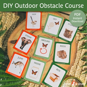 Outdoor Obstacle Course for Kids | DIY Obstacle Course Cards | Preschool Obstacle Course | Obstacle Course Ideas