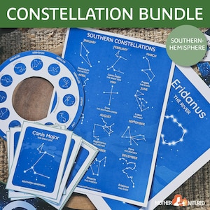 SÜDEN Constellation Pack | Südliche Hemisphäre Sternbild Karten | Sternstudie | Konstellations-Studie | Sternbild Printables |