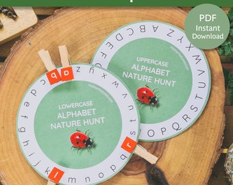 Alphabet Schnitzeljagd | Alphabet Waldorf | Alphabet Natur Jagd | Alphabet Aktivität | Alphabet Vorschule | Montessori Alphabet |