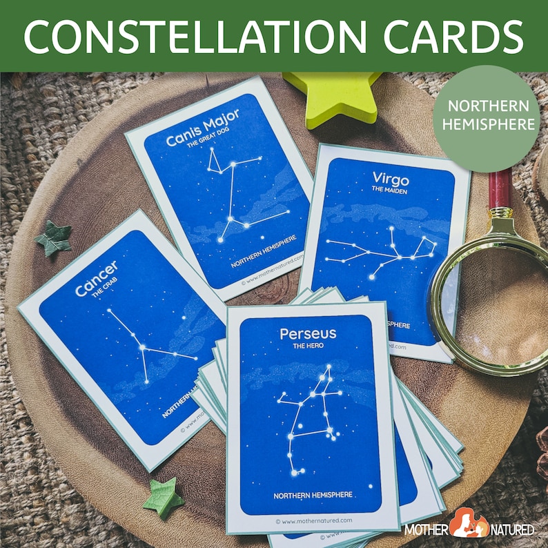 Cartes de vœux Constellation de l'hémisphère NORD| Étude étoiles | Étude de la constellation | Classe Constellation | Observation des étoiles | Les étoiles à imprimer image 2