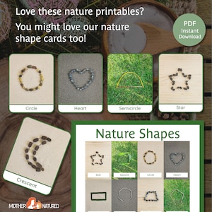 Nature Shapes Poster and Cards | Nature Shapes Preschool | Nature ...