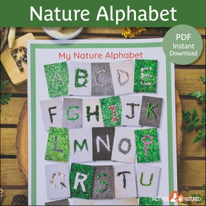 Nature ALPHABET Cards printable | Nature Alphabet Poster | Nature Alphabet Letters | Nature Letters | Montessori Printable | Preschool