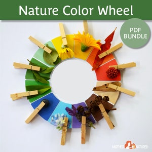 Roda de cores da natureza | Roda de cores da natureza | Jogo da natureza para impressão | Caça ao tesouro da cor da natureza | Imprimíveis da natureza