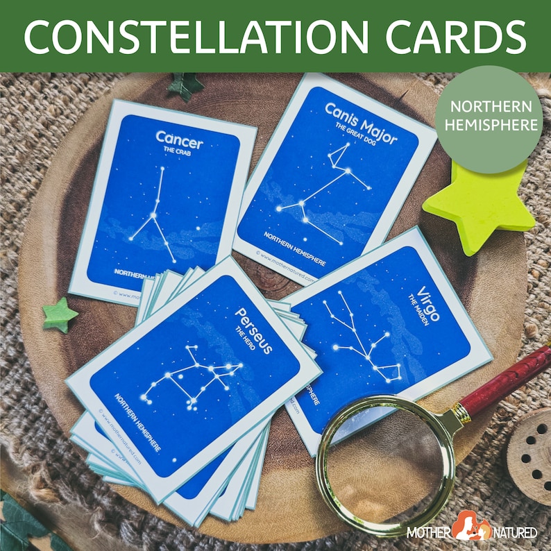 Cartes de vœux Constellation de l'hémisphère NORD| Étude étoiles | Étude de la constellation | Classe Constellation | Observation des étoiles | Les étoiles à imprimer image 1
