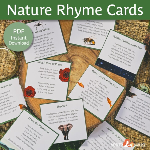 Nature Nursery Rhyme Cards |  Nature Rhymes for Kids | Rhymes on Nature | Nature Rhyme Activities