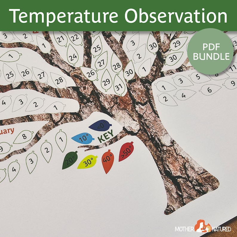 Temperature Check Tree Temperature Observation Tree | 365 Temperature Tree Printable ...
