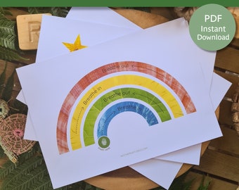 Imprimibles para respirar y rastrear en el rincón de la calma / Imprimibles de la esquina de la calma / Imprimibles para calmarse / Rincón de la calma Montessori / Rincón de la calma de la naturaleza