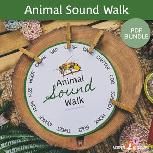 Animal Sound Walk Scavenger Hunt | Listening Printable | Mindfulness Early Childhood | Mindfulness kids | Montessori