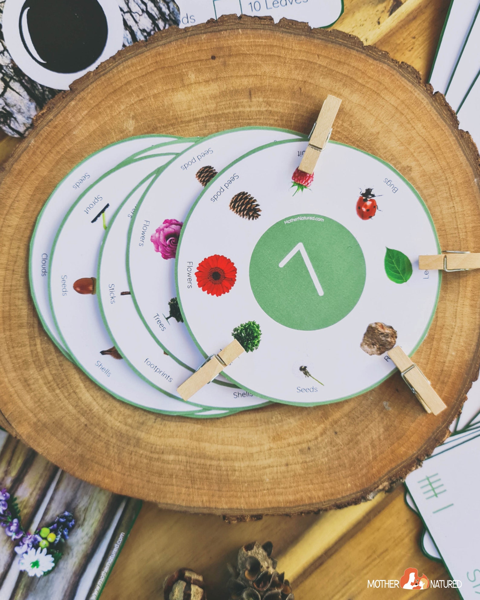 printable nature number bundle number flash cards number etsy