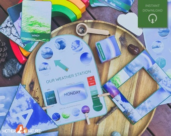 Educational WEATHER PRINTABLES | Weather Station | Weather Digital Download | Weather Cards | Weather Bundle | Weather Flash Cards