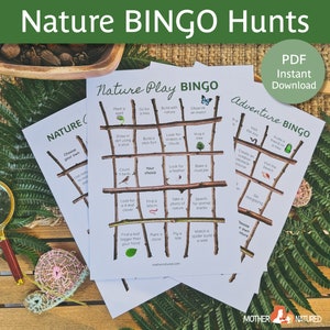 Attività di Bingo nella natura / Caccia al tesoro nel Bingo nella natura / Caccia al Bingo nella natura / Bingo nella natura per bambini / Attività di bingo per bambini / Bingo Montessori