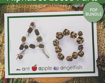 Alphabet Loose Parts Play Mats | Loose parts preschool | Loose parts outdoor | Loose Parts Activities |