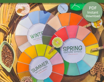 SEASONAL COLOR HUNT | Seasonal Nature Color Wheels | Spring Hunt | Summer Hunt | Winter Hunt | Fall Hunt | Seasonal Scavenger Hunt