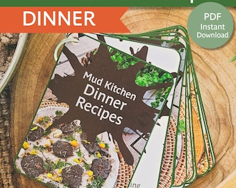 Mud Kitchen Recipes | DINNER Mud Recipes | Mud Kitchen Printables | Outdoor Kitchen | Muddy Play | Mud Activities | Mud Printables