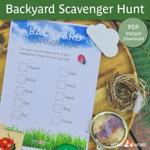 Backyard Scavenger Hunt | Backyard Activities for Kids | Backyard Games | Backyard Play for Kids |  Easy Scavenger Hunt for Kids