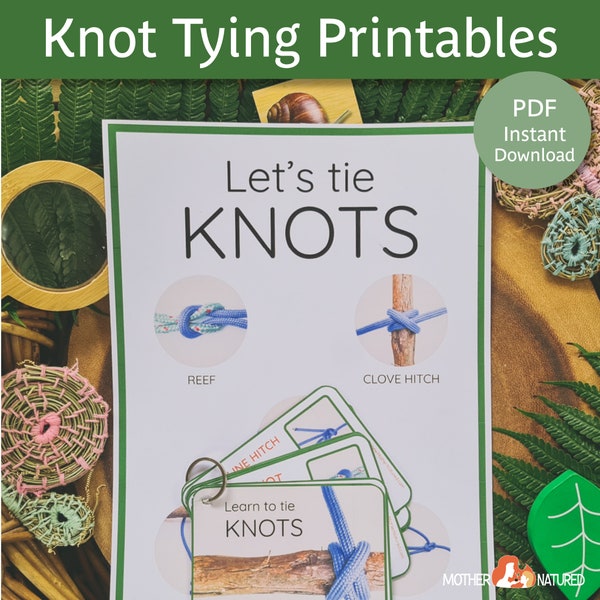 Gids voor het binden van knopen | Knoopposter | Knoopboekje | Knoopbindactiviteiten | Hoe knopen te leggen | Touwbinden | Knopen afdrukbaar | Hoe knopen te leggen