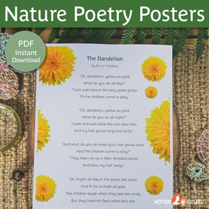 Carteles de poesía de la naturaleza / Impresiones de poesía de la naturaleza / Citas de poesía de la naturaleza / Poesía de la naturaleza para niños / Poesía de la naturaleza