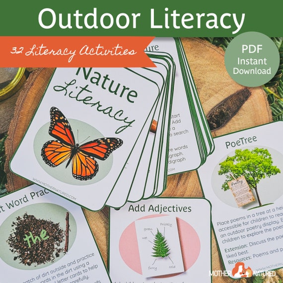 Outdoor Literacy  Activities | Nature Literacy Activities | EYSF Literacy Activities |  Montessori Literacy | Outdoor English Activities