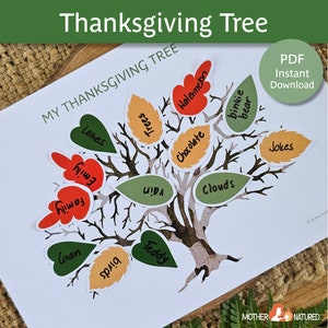 Thanksgiving Tree Craft | Thanksgiving Printable | Thanksgiving Activity | Gratitude Tree Printable | Thanksgiving Montessori | Reggio