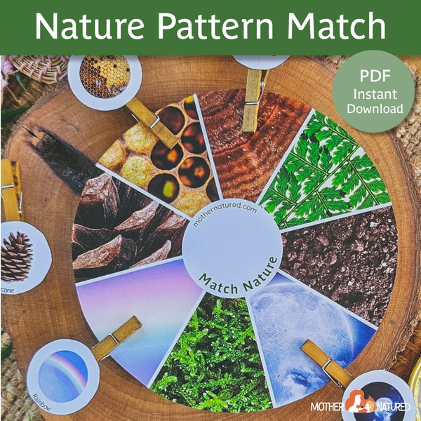 Nature Matching Activity | Nature Activity | Nature Printable | Nature Activity Preschool | Nature Play Printable | Montessori Printable