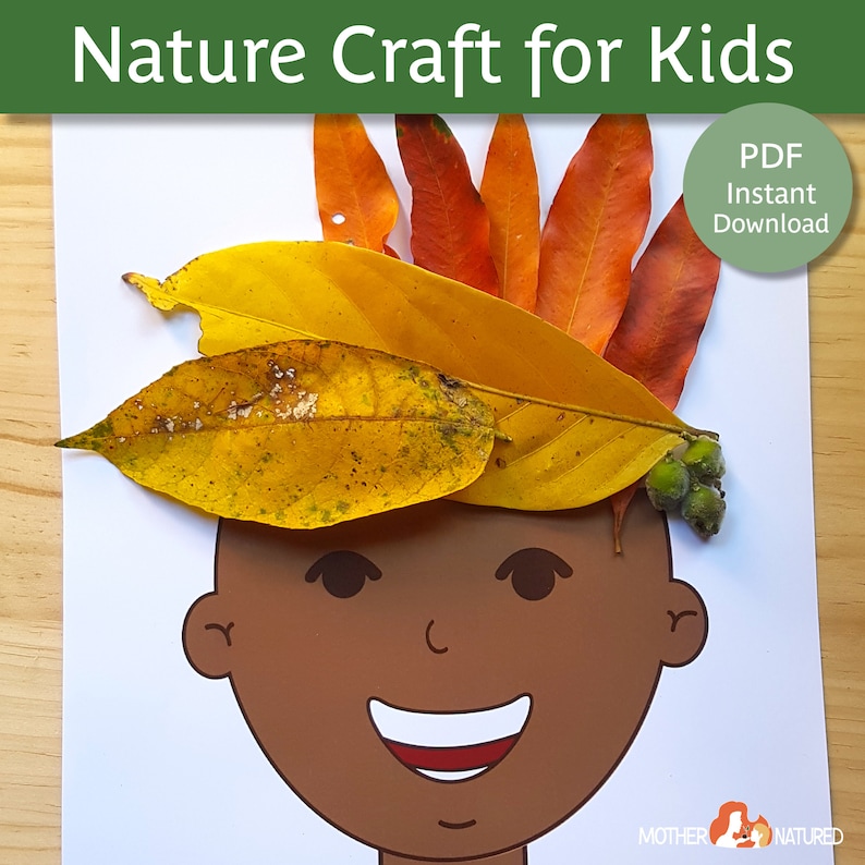 Nature Craft Activity for Kids | Nature Head Craft | Outdoor Craft for ...