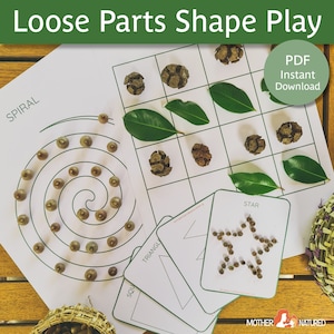Peças soltas para imprimir em formato de jogo | ELF | Materiais de peças soltas Pré-escola | Peças soltas brincam com formas | Peças Soltas Jogar Montessori |