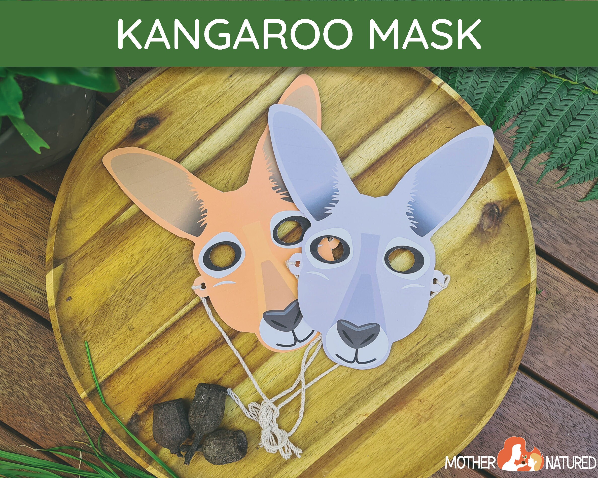 Kangaroo Mask Printable Australian Animal Mask Red Etsy