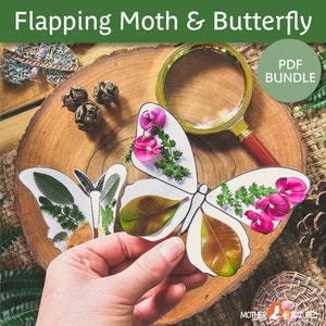 Flügelschlagen Schmetterling & Motte Handwerk | Schmetterling Handwerk | Motte Basteln | Natur Handwerk | Naturspiel | Montessorri