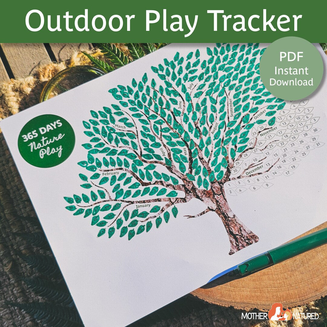 Playing Tracker Outdoor Play Tracker | Nature Play Tracker | Yearly Play Tracker | 365 ...