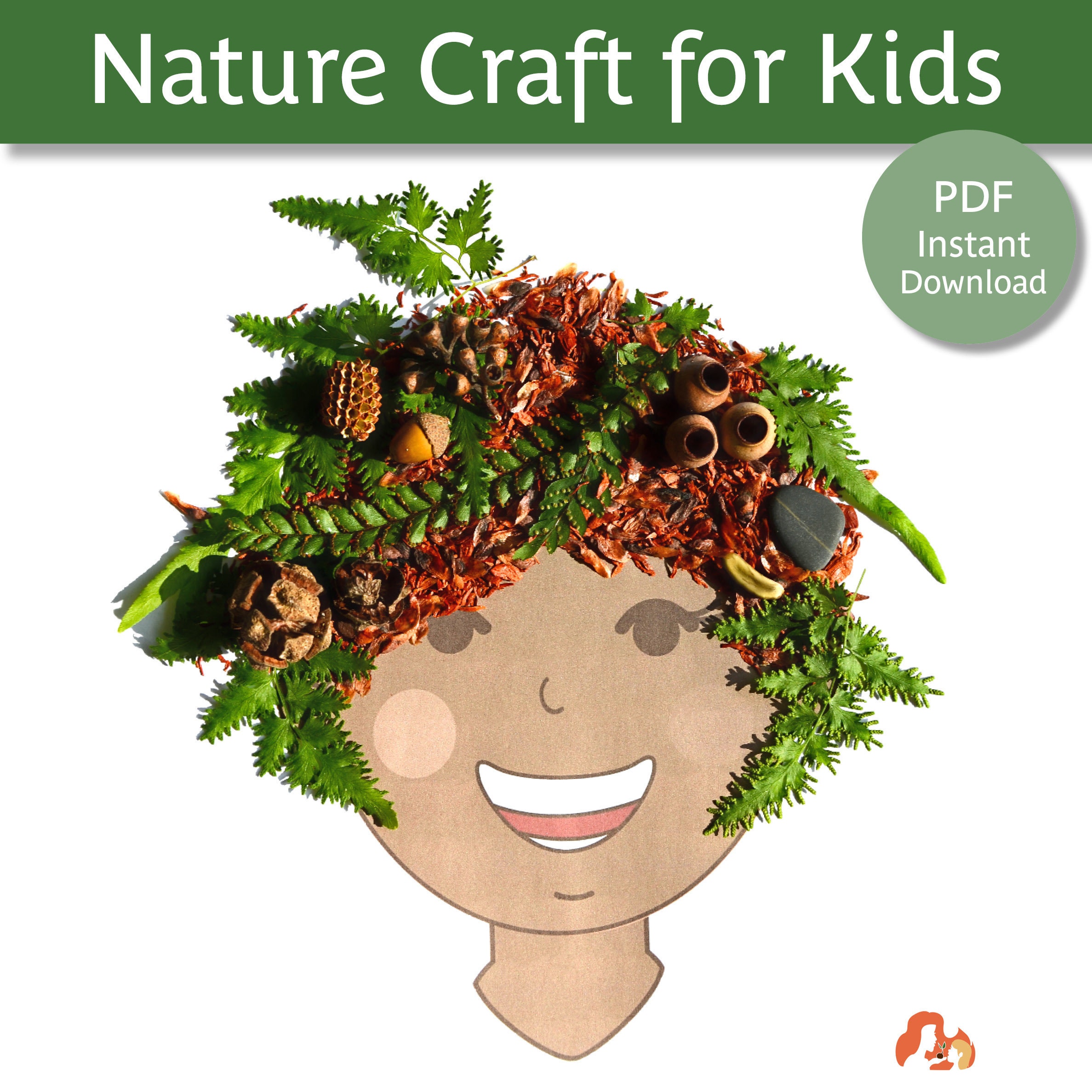 Nature Craft Activity for Kids | Nature Head Craft | Outdoor Craft
