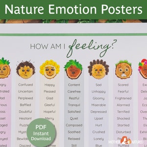 Nature Emotion Posters | Feelings Posters | Clam corner Poster | Montessori Emotion Posters | Emotion Posters for Kids | Emotion regulation