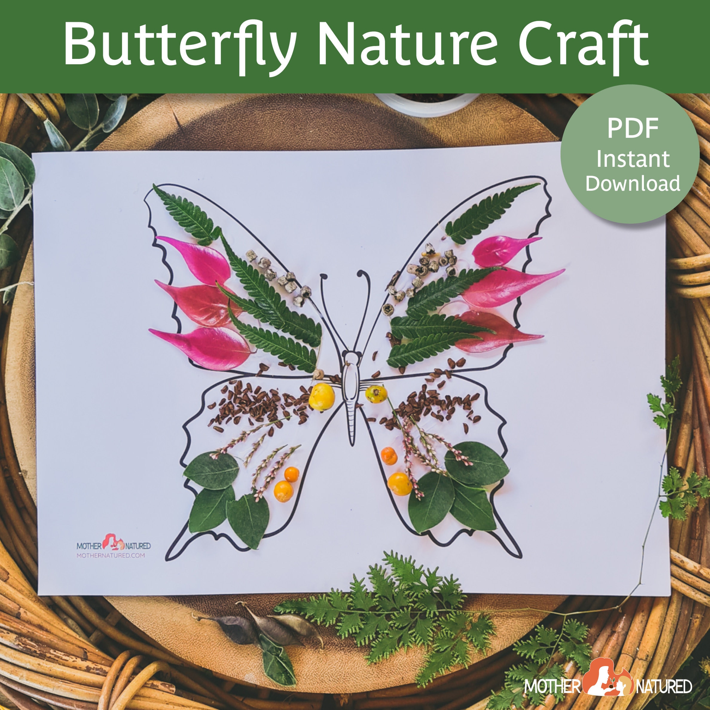 36 DIY Nature Crafts for Kids 27 Butterfly Nature Craft Butterfly Craft Sustainable Craft for Kids…