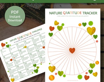 Nature Gratitude Activity | Gratitude Challenge and Tracker for Kids | Nature Gratitude Activities | Nature Gratitude Scavenger Hunt