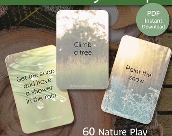 Nature Play Activity Cards | Outdoor Play Activity Cards | Outdoor Play Ideas  | Nature Play Ideas | Preschool | Outdoor Play for Kids