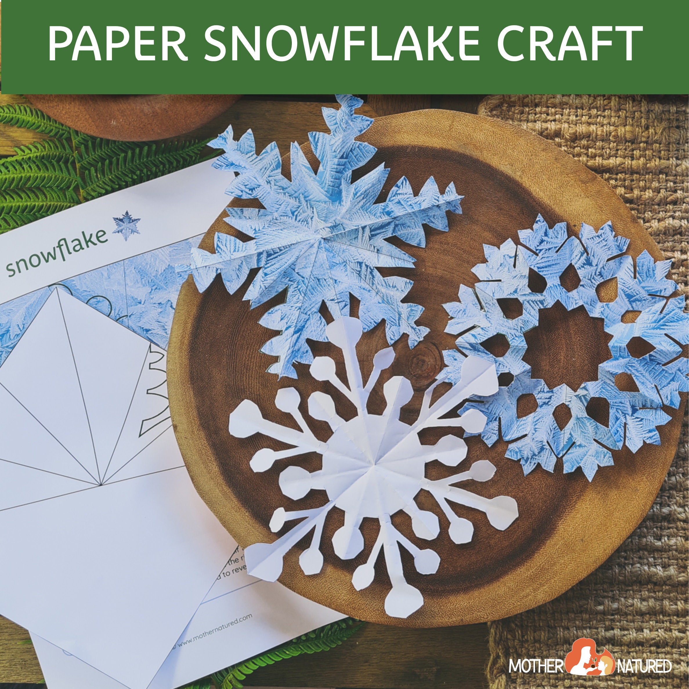 Snowflake Paper Craft Paper Snowflake Template Paper Snowflake Craft  Snowflake Cut Out DIY Snowflake Snowflake Pattern Printable 