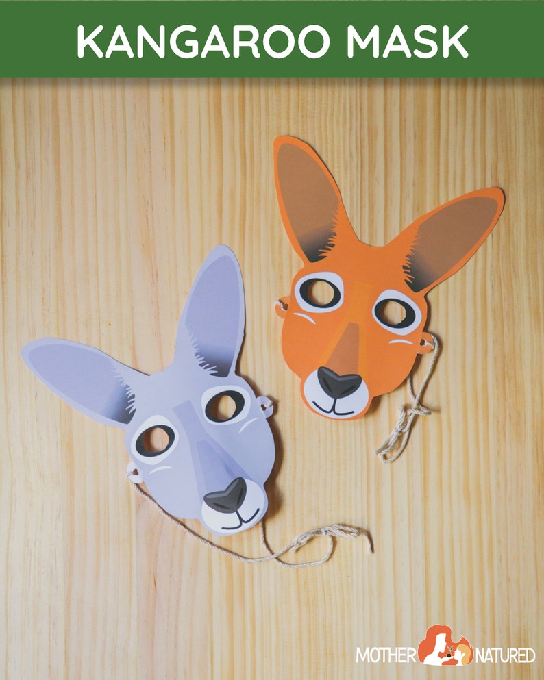 Kangaroo Mask Printable Kangaroo Mask for Kids Australian - Etsy