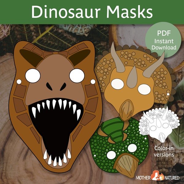 Dino Mask | Dinosaur Masks | Printable Dinosaur Masks | Dinosaur Mask Printable | Dinosaur Party | Dino mask eyes | Custom Dino Mask