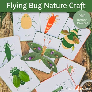 Insect Craft | Bug Nature Crafts | Bug Craft | Moth Craft | Insect Art Projects | Insect Craft Activity | Minibeast Craft Printable