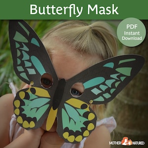 Butterfly Mask | Printable Butterfly Mask | Butterfly Activity for Preschoolers | Birdwing Butterfly Mask | Butterfly Craft for Kids