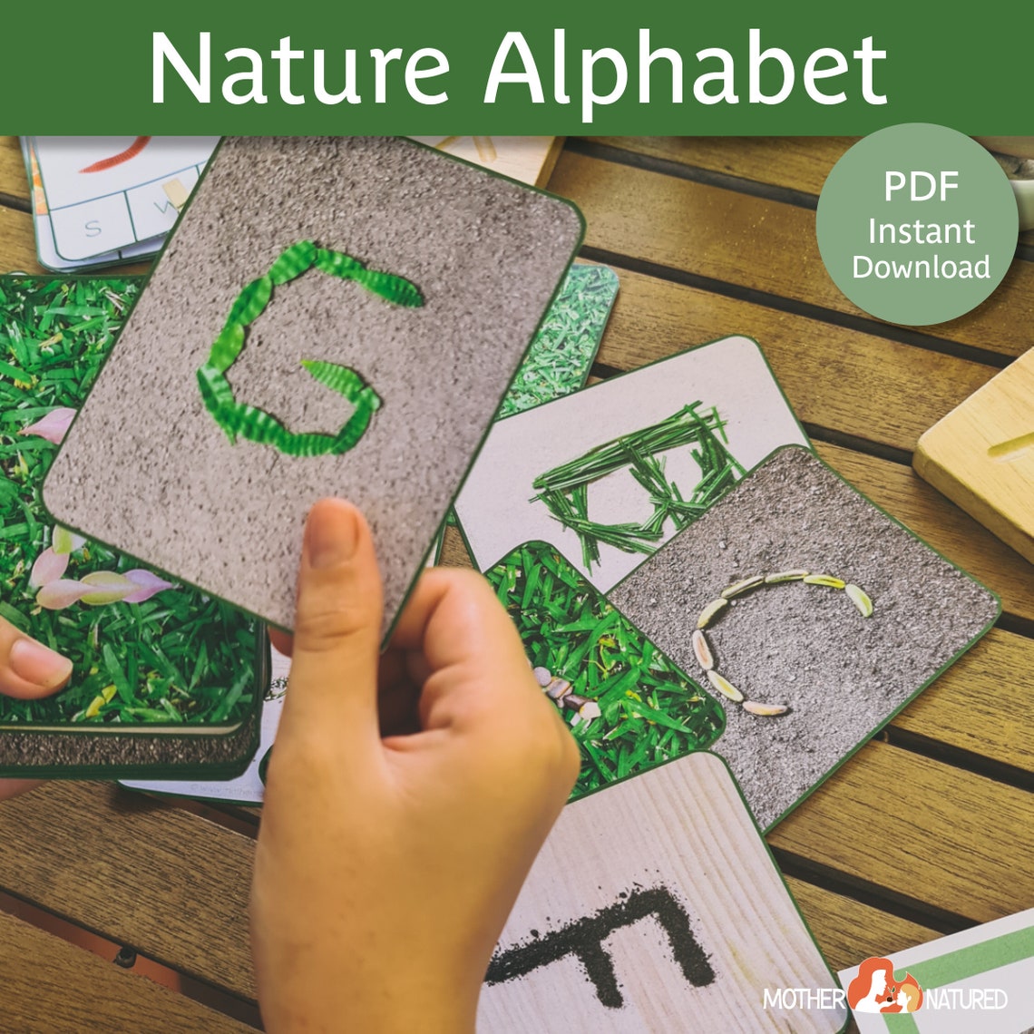 Nature ALPHABET Cards Printable | Nature Alphabet Poster | Nature ...