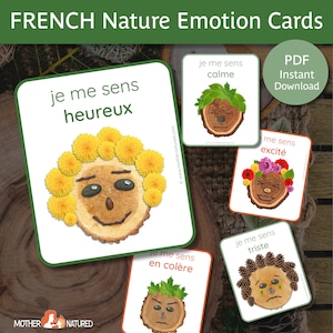 CARTES ÉMOTION NATURE | 自然の感情カード | | フランス語の感情カード | フランス語の感情カード | フランス語の自然の印刷物、幼稚園のフランス語