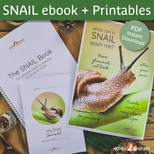 PET SNAIL PRINTABLES | Garden Snail Printables | How to care for pet snails | Snail Care book | Pet Snail | Pet Snails for Kids | Snail care
