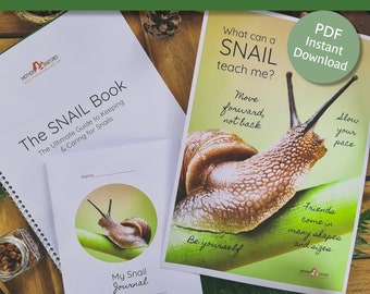 PET SNAIL PRINTABLES | Garden Snail Printables | How to care for pet snails | Snail Care book | Pet Snail | Pet Snails for Kids | Snail care