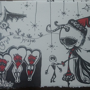 Anatomical art heart Krampus Christmas