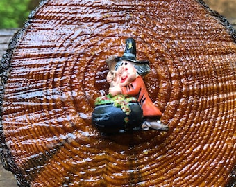 Vintage Plastic Halloween Witch Pin