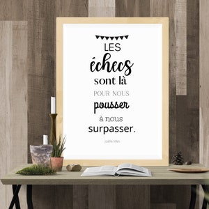 Poster quote &quot;Chess is there to push us to surpass ourselves&quot; | Quote Poster | Motivational poster