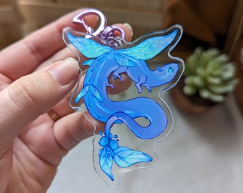 Fairy Dragon Keychain Charm | DnD Feywild Pastel Cute Dragonfly Salamander