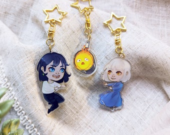Wizard Demon Witch Keychains | Fire Chibi Cute Anime Heart Love