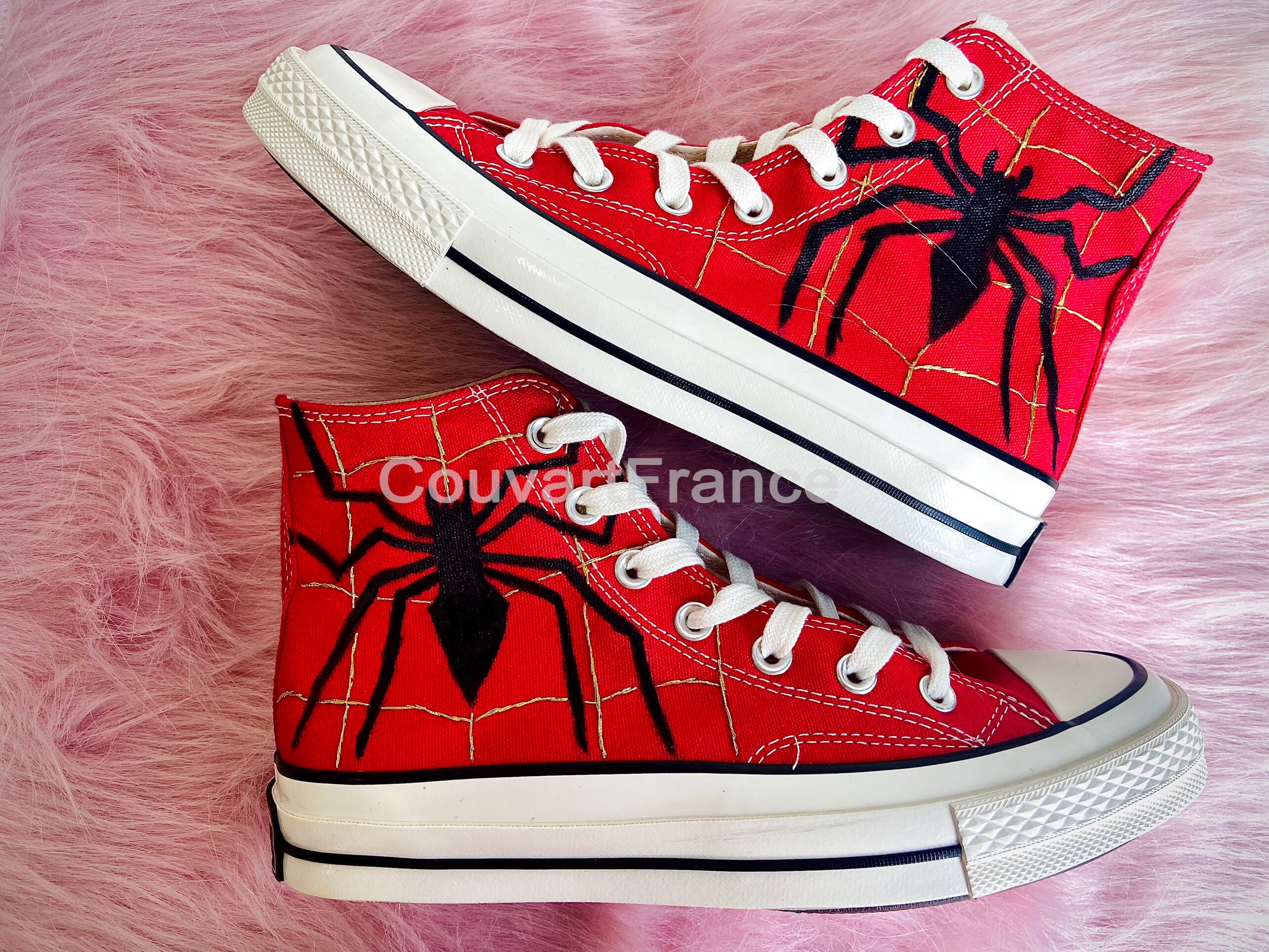 Centimeter kjole Alarmerende Spiderman Converse - Etsy